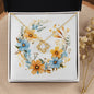 Boho Flowers Wreath Watercolor 13 - 18K Yellow Gold Finish Love Knot Necklace
