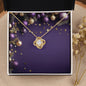 Christmas Background 054 - 18K Yellow Gold Finish Love Knot Necklace