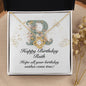 Happy Birthday Ruth v01 - 18K Yellow Gold Finish Love Knot Necklace