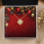Christmas Background 064 - 18K Yellow Gold Finish Love Knot Necklace