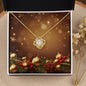 Christmas Background 057 - 18K Yellow Gold Finish Love Knot Necklace