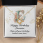 Happy Birthday Lorraine v01 - 18K Yellow Gold Finish Love Knot Necklace