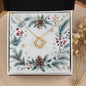 Christmas Background 092 - 18K Yellow Gold Finish Love Knot Necklace