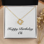 Happy Birthday Ok - 18K Yellow Gold Finish Love Knot Necklace