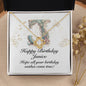 Happy Birthday Janice v01 - 18K Yellow Gold Finish Love Knot Necklace