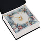 Christmas Background 093 - 18K Yellow Gold Finish Love Knot Necklace