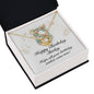 Happy Birthday Shirley v01 - 18K Yellow Gold Finish Love Knot Necklace