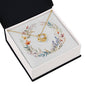 Boho Flowers Wreath Watercolor 16 - 18K Yellow Gold Finish Love Knot Necklace