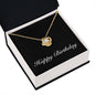 Happy Birthday v2 - 18K Yellow Gold Finish Love Knot Necklace