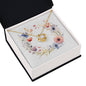 Boho Flowers Wreath Watercolor 18 - 18K Yellow Gold Finish Love Knot Necklace