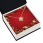 Christmas Background 047 - 18K Yellow Gold Finish Love Knot Necklace