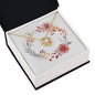 Boho Flowers Wreath Watercolor 20 - 18K Yellow Gold Finish Love Knot Necklace