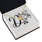 Botanical Monogram D - 18K Yellow Gold Finish Love Knot Necklace