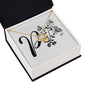 Botanical Monogram P - 18K Yellow Gold Finish Love Knot Necklace