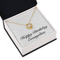 Happy Birthday Evangelina - 18K Yellow Gold Finish Love Knot Necklace