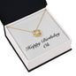 Happy Birthday Ok - 18K Yellow Gold Finish Love Knot Necklace