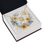Boho Flowers Wreath Watercolor 13 - 18K Yellow Gold Finish Love Knot Necklace