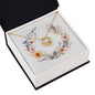 Boho Flowers Wreath Watercolor 19 - 18K Yellow Gold Finish Love Knot Necklace