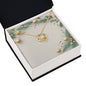 Christmas Background 063 - 18K Yellow Gold Finish Love Knot Necklace
