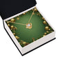 Christmas Background 042 - 18K Yellow Gold Finish Love Knot Necklace