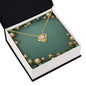 Christmas Background 044 - 18K Yellow Gold Finish Love Knot Necklace