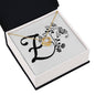 Botanical Monogram Z - 18K Yellow Gold Finish Love Knot Necklace
