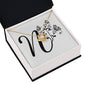 Botanical Monogram N - 18K Yellow Gold Finish Love Knot Necklace
