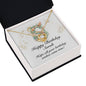 Happy Birthday Sarah v01 - 18K Yellow Gold Finish Love Knot Necklace