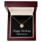Happy Birthday Esperanza v2 - 18K Yellow Gold Finish Love Knot Necklace With Mahogany Style Luxury Box