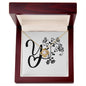 Botanical Monogram Y - 18K Yellow Gold Finish Love Knot Necklace With Mahogany Style Luxury Box