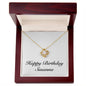Happy Birthday Susanna - 18K Yellow Gold Finish Love Knot Necklace With Mahogany Style Luxury Box