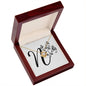 Botanical Monogram N - 18K Yellow Gold Finish Love Knot Necklace With Mahogany Style Luxury Box