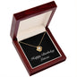 Happy Birthday Leticia v2 - 18K Yellow Gold Finish Love Knot Necklace With Mahogany Style Luxury Box