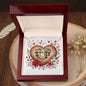 A True Love Story Never Ends - 18K Yellow Gold Finish Love Knot Necklace With Mahogany Style Luxury Box
