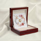 Boho Flowers Wreath Watercolor 20 - 18K Yellow Gold Finish Love Knot Necklace With Mahogany Style Luxury Box