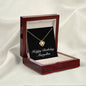 Happy Birthday Maryellen v2 - 18K Yellow Gold Finish Love Knot Necklace With Mahogany Style Luxury Box