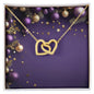 Christmas Background 054 - 18K Yellow Gold Finish Interlocking Hearts Necklace