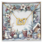 Christmas Background 074 - 18K Yellow Gold Finish Interlocking Hearts Necklace