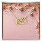 Christmas Background 040 - 18K Yellow Gold Finish Interlocking Hearts Necklace