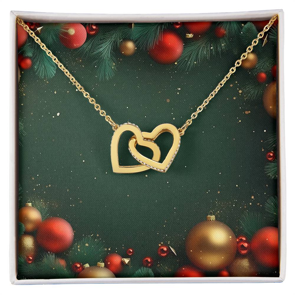 Christmas Background 115 - 18K Yellow Gold Finish Interlocking Hearts Necklace
