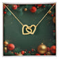 Christmas Background 115 - 18K Yellow Gold Finish Interlocking Hearts Necklace