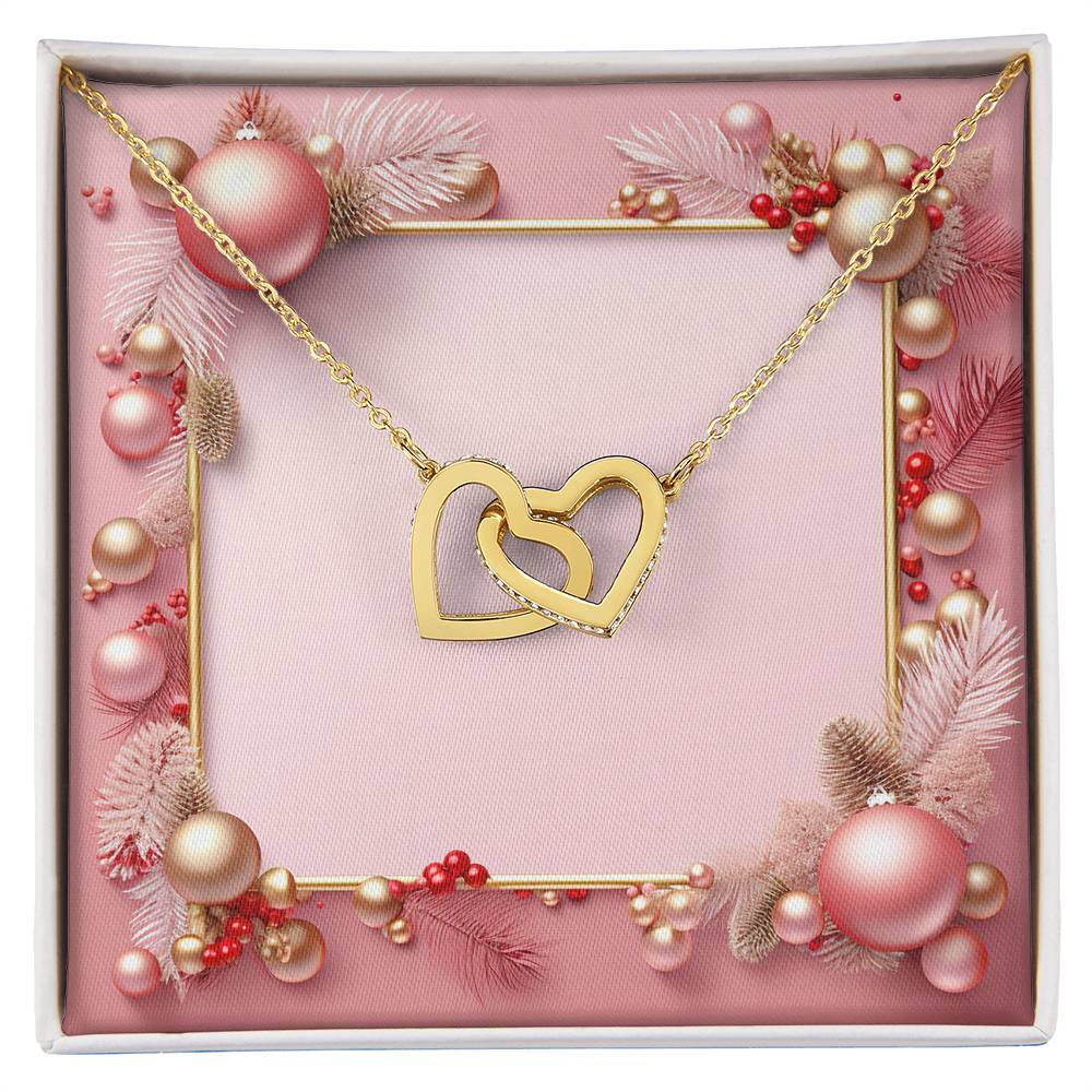 Christmas Background 002 - 18K Yellow Gold Finish Interlocking Hearts Necklace