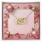 Christmas Background 002 - 18K Yellow Gold Finish Interlocking Hearts Necklace