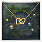 Christmas Background 108 - 18K Yellow Gold Finish Interlocking Hearts Necklace