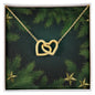 Christmas Background 113 - 18K Yellow Gold Finish Interlocking Hearts Necklace