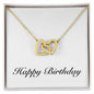 Happy Birthday - 18K Yellow Gold Finish Interlocking Hearts Necklace