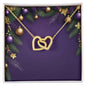 Christmas Background 024 - 18K Yellow Gold Finish Interlocking Hearts Necklace