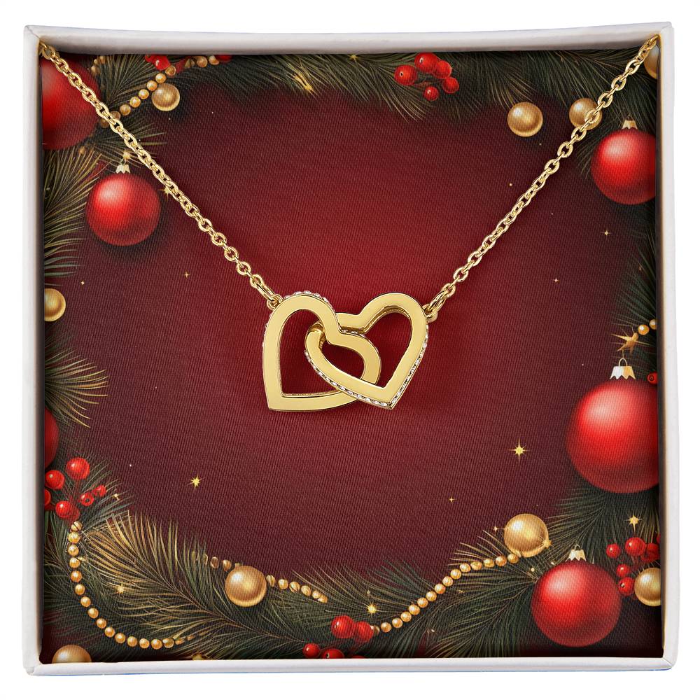 Christmas Background 036 - 18K Yellow Gold Finish Interlocking Hearts Necklace