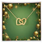 Christmas Background 042 - 18K Yellow Gold Finish Interlocking Hearts Necklace