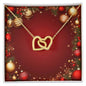 Christmas Background 034 - 18K Yellow Gold Finish Interlocking Hearts Necklace